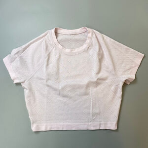 Lululemon Tee Womens 6 Swiftly Tech Diamond Drop Blissful Pink Crop Athleisure